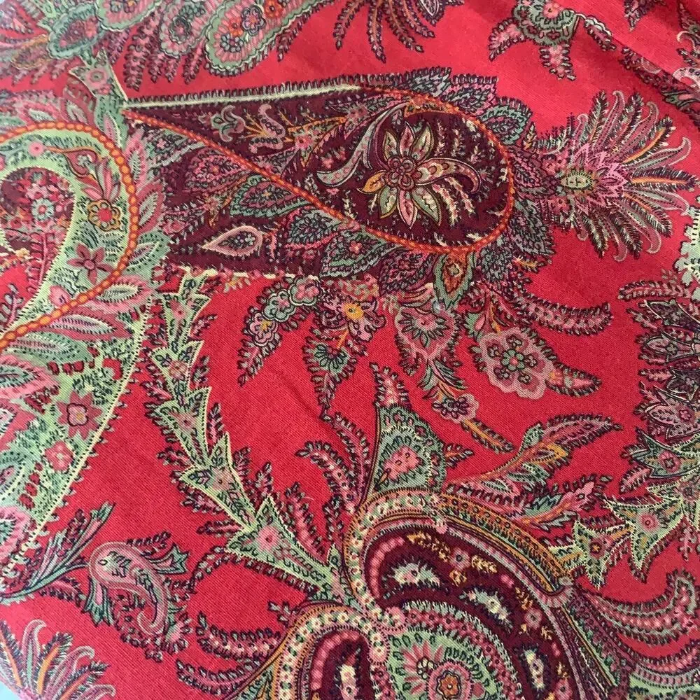 Pottery Barn Caesarea Palampore Paisley Side Chair Cover Slipcover Linen Blend